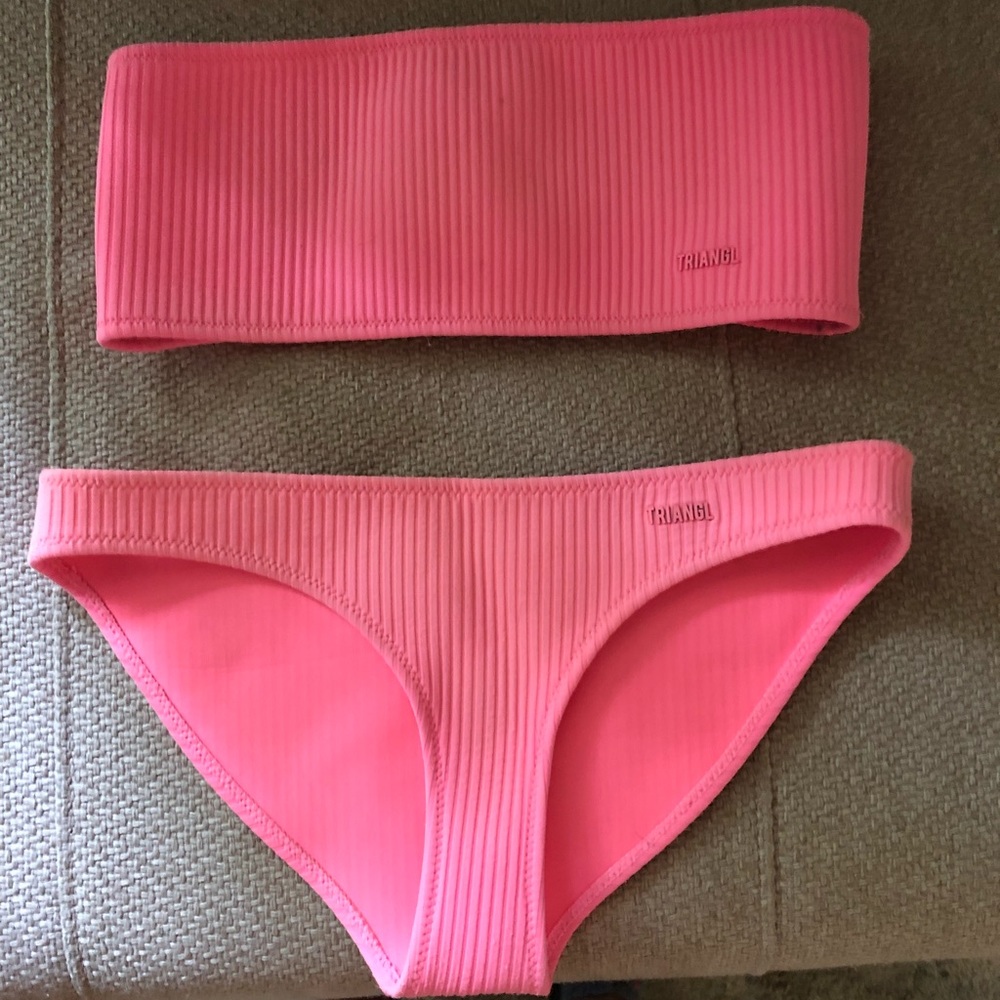 Neon Pink Triangl Bathing Suit